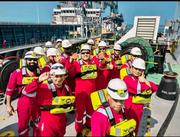 Marvell Agencies crew aboard a tanker